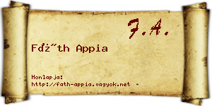 Fáth Appia névjegykártya